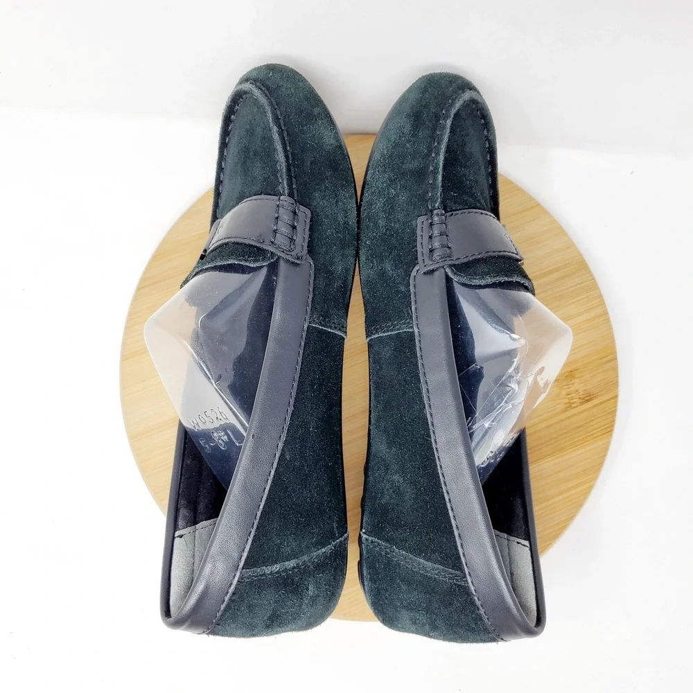 Vionic Hilo Loafer Womens 7 Flats Black Suede Leather Slip‎ On Shoes Honor
